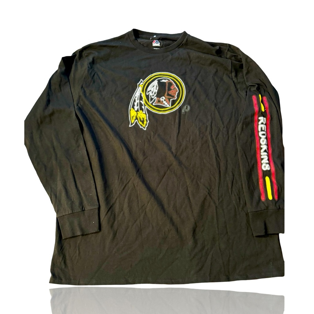 Majestic: Vintage Washington Redskins Long-Sleeve Logo Tee: Adult 2XL:Deadstock
